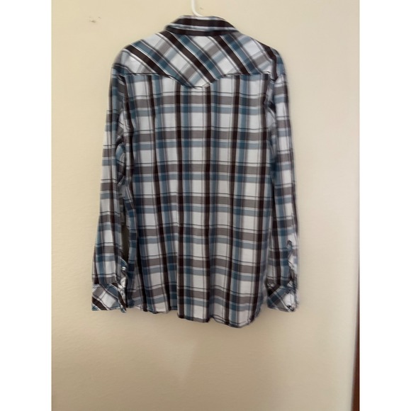 BKE Men's‎ Plaid Western Shirt long Sleeve (A596) - Picture 2 of 3